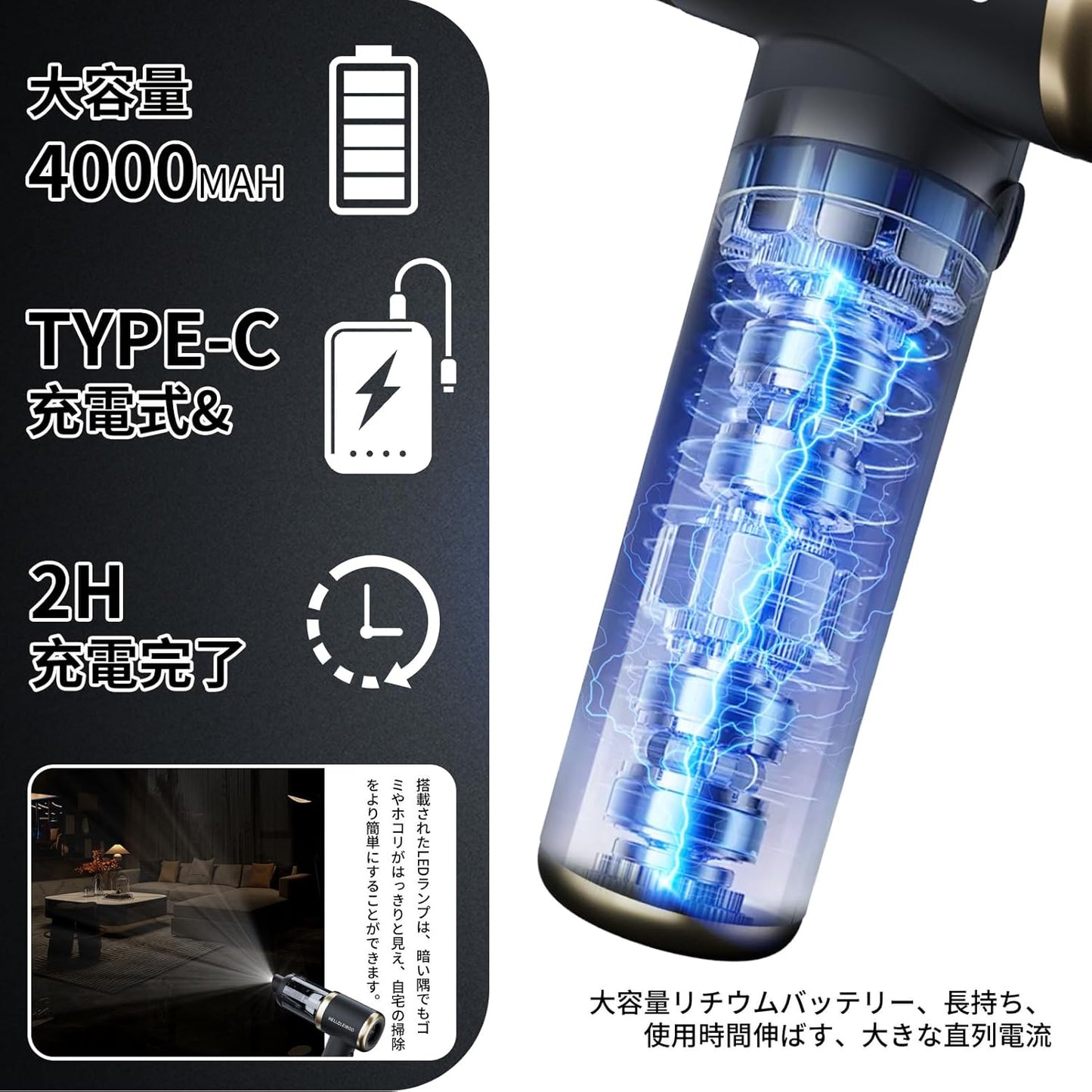 WOWストア 強力ハンディ掃除機
