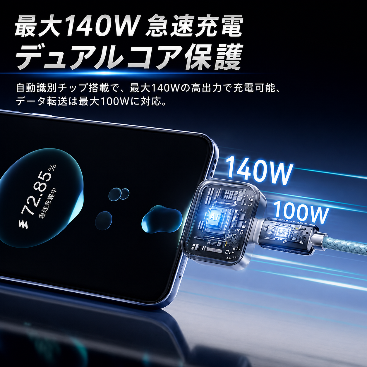 WOWストア 過充電防止スマート充電器