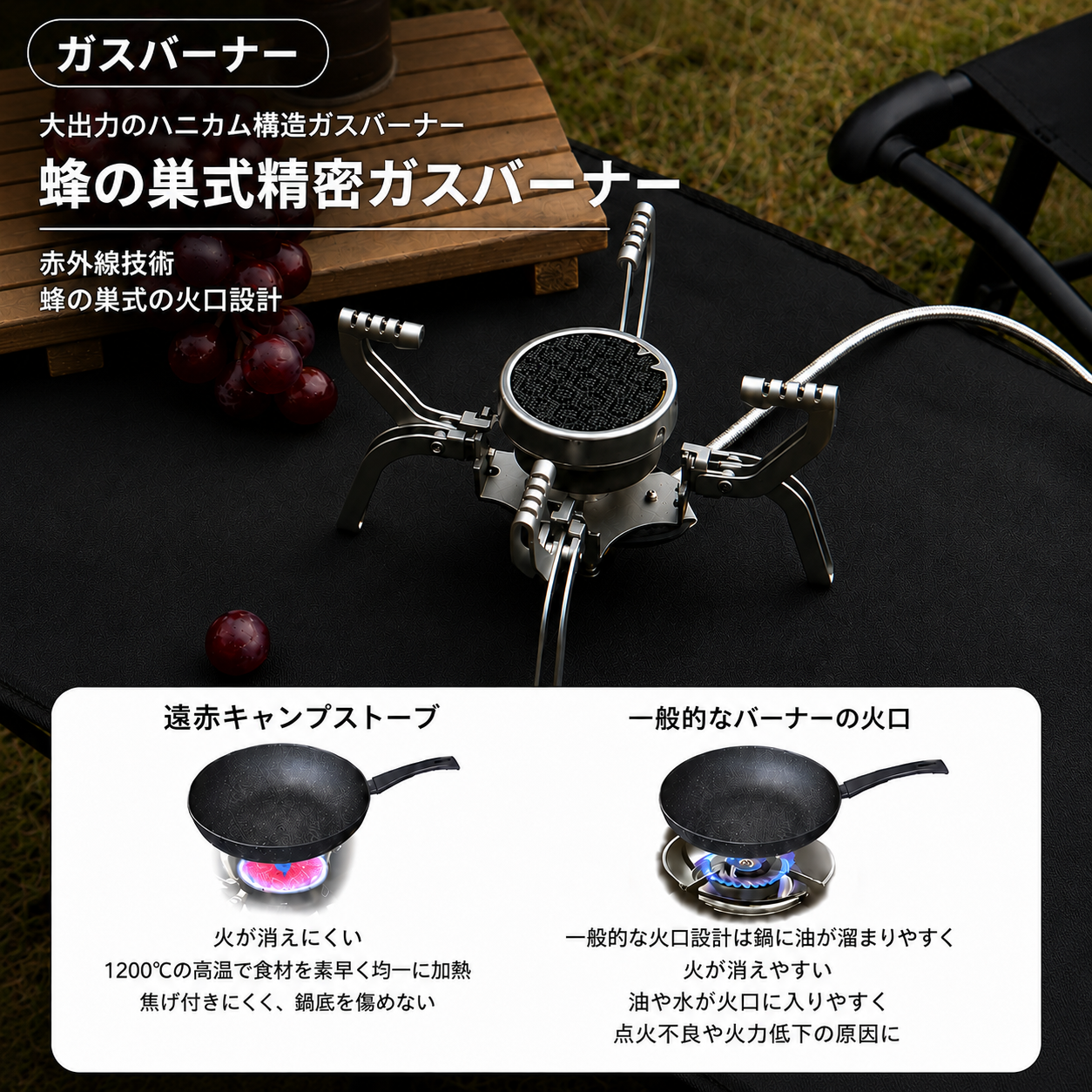 WOWストア 超火力ソロバーナー 遠赤外線デュアルコア